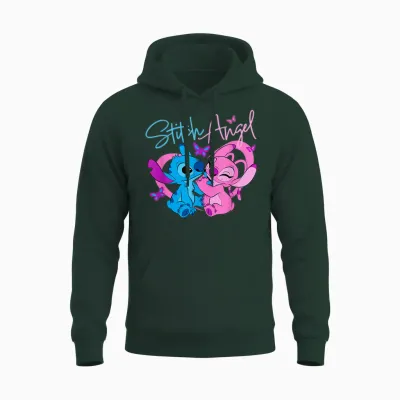 Disney Lilo & Stitch: the Series Angel with Butterflies Unisex Hoodie - Forest