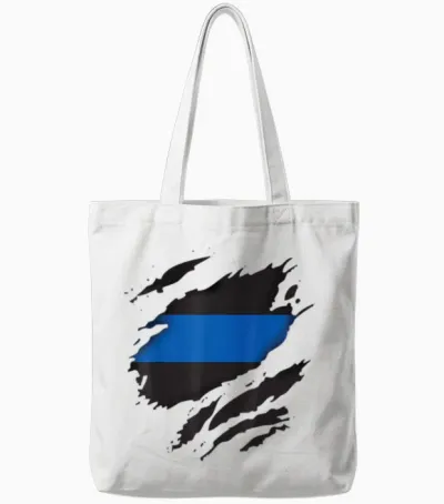 Thin Blue Line Leo Police Support Superhelden-T-Shirt Tote Bags - White