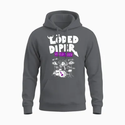 Diary of a Wimpy Kid Loded Diper Band World Tour Funny Unisex Hoodie - Charcoal