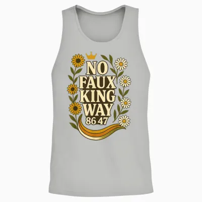 No Faux King Way 86/47 Resist 70s Retro Floral For Unisex Tank Top - Ash