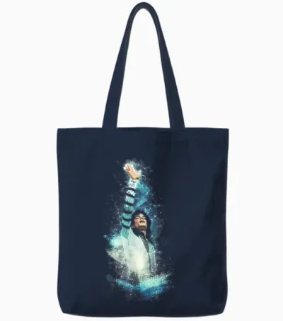 Pop Superstar World Tour King of Pop 1988 Tote Bags - Navy
