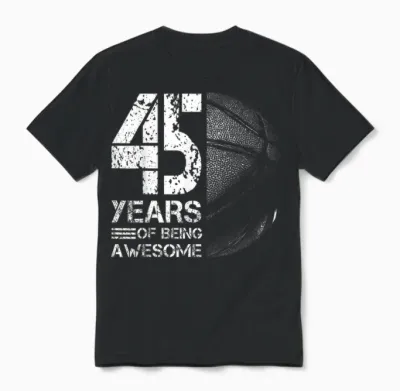 45e Anniversaire Homme Basketteur Basket-Ball 45 Ans Unisex T-Shirt - Black