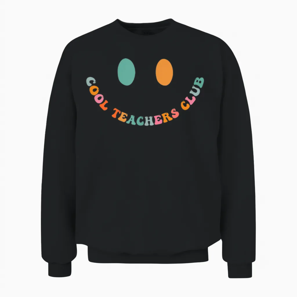 Groovy Cool Teachers Club Lehrer Vorne Und Hinten Unisex Sweatshirt in Black