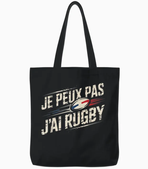 Xv De France Rugby Child I Can Not I Have Rugby Man Tote Bags in Black