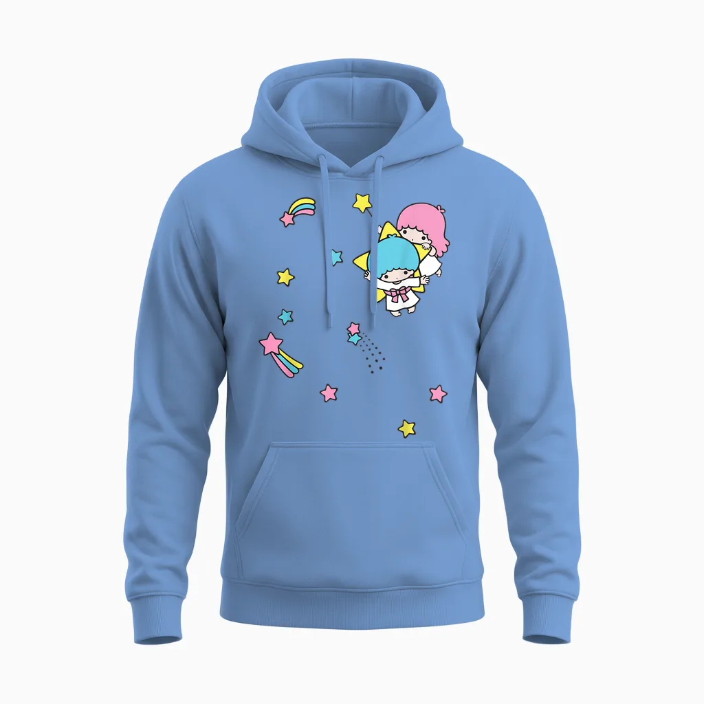 Little Twin Stars Rainbow Stars Unisex Hoodie in Carolina Blue