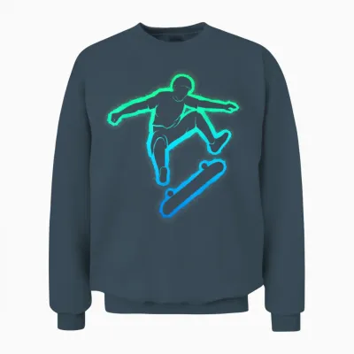 Skateboard Skateboarder Skater Boys Children Unisex Sweatshirt - Dark Heather