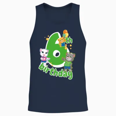Talking Tom & Friends 6th Birthday Unisex Tank Top - Navy