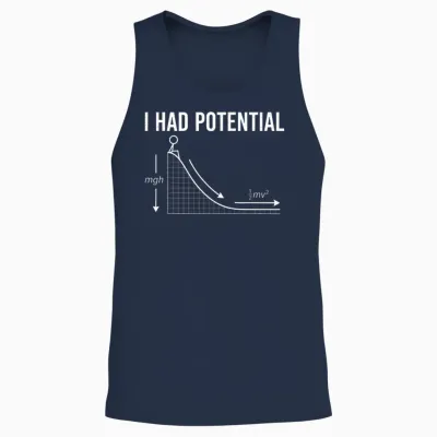 I Had Potential Physics Formula Energy Science Humour Nerd Unisex Tank Top - Navy