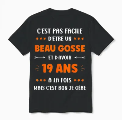 Funny 19 Years Old Boy Birthday 19 Years Old T-Shirt, Black, S Unisex T-Shirt - Black