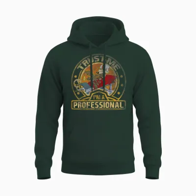 Looney Tunes Wile E. Coyote Trust Me I'm a Professional Short Sleeve Unisex Hoodie - Forest