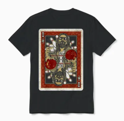 The Big Lebowski the Dude Abides Playing Card Unisex T-Shirt - Black