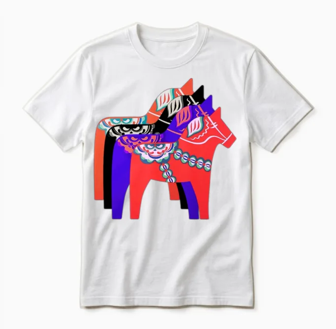 Dalarna Horse Lovers Unisex T-Shirt in White