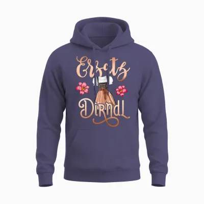Trachtenshirt Damen Ersatz Dirndl Shirt Frauen Trachten T-Shirt, Schwarz, Kurzarm Unisex Hoodie - Heather Sport Dark Navy