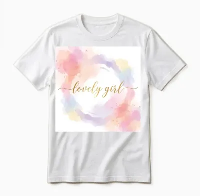Lovely Girl White Background Unisex T-Shirt - White