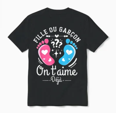 Announcement Gender Reveal Party Original Gift Unisex T-Shirt - Black