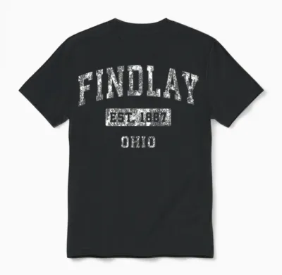 Findlay Ohio, Oh, Vintage-Stil, Etabliertes Sportdesign Unisex T-Shirt - Black