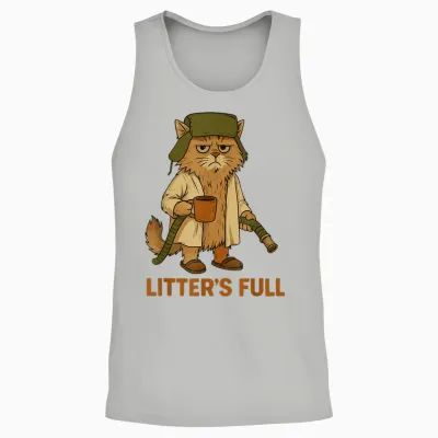 Litter’s Full Funny Cat Lovers Christmas Xmas Unisex Tank Top - Ash