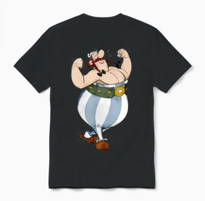 Asterix & Obelix Obelix Flexing Unisex T-Shirt - Black
