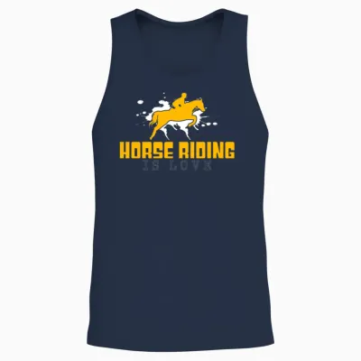 Horse Riding Is Love Unisex Tank Top - Navy