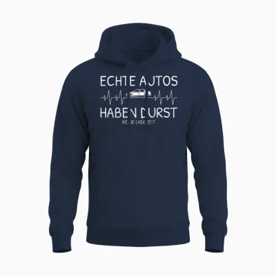 Echte Autos Haben Durst Und Keine Ladezeit Herzschlag Auto Unisex Hoodie - Navy