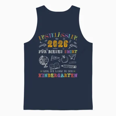 Erstklässler 2026 Schule Einschulung Endlich Schulkind Unisex Tank Top - Navy