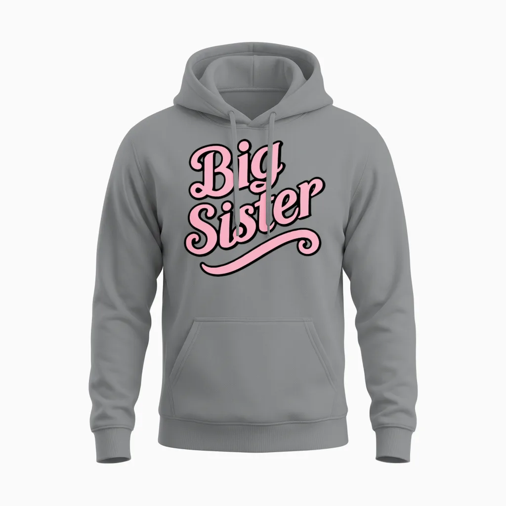 Big Sister Kids & Baby Unisex Hoodie in Sport Grey