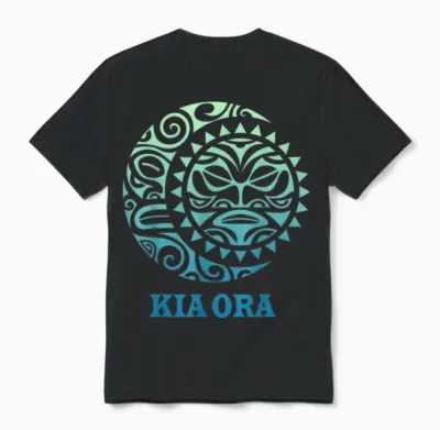 Neuseeland Sonne Mond Kia Ora Kultur Sonne Mond Symbol Haka Unisex T-Shirt - Black