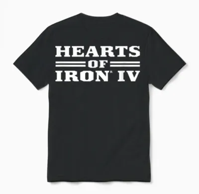 Hearts of Iron Iv Logo White Strategy Game Unisex T-Shirt - Black