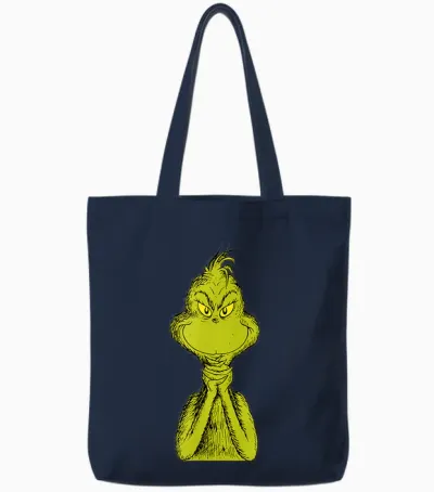 Dr. Seuss Classic Sly Grinch Tote Bags - Navy