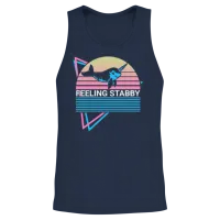 Narwhal Retro Unisex Tank Top - Navy – 2