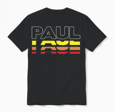 Paul First Name Funny Vintage Sunset Paul Unisex T-Shirt - Black