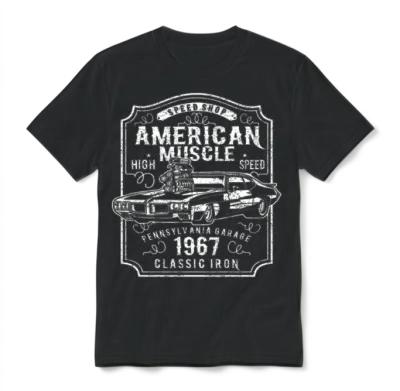 American Muscle Car Classic High Speed Unisex T-Shirt - Black