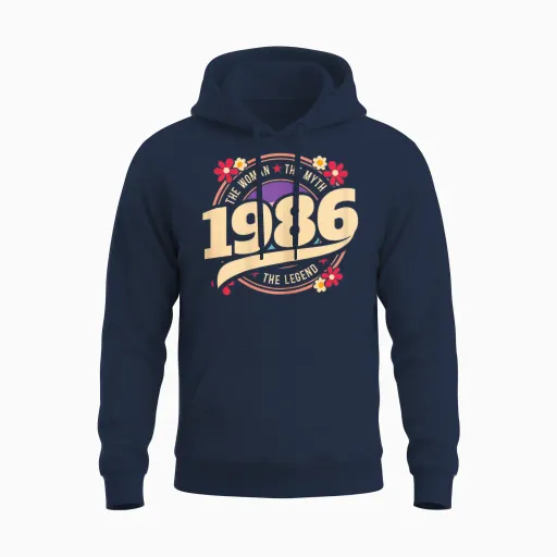 Vintage Year 1986 Legend 40 Years Birthday Woman Unisex Hoodie - Navy
