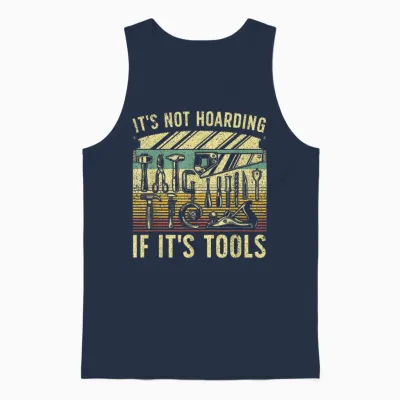 Funny Woodworker Art for Men Carpenter Wood Working Tools T-Shirt Small Unisex Tank Top - Navy