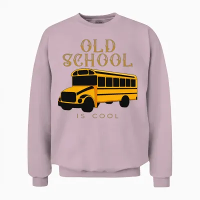 Old School Bus Converted into a Camping Caravan Unisex Sweatshirt - Light Pink
