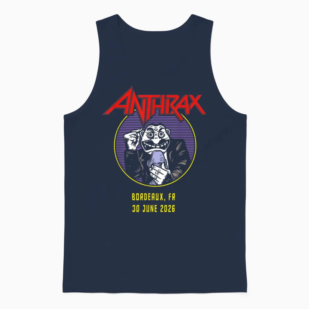 Anthrax World Tour 2026 Bordeaux Unisex Tank Top in Navy