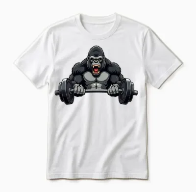 Gorilla, Beast, Body Builder Unisex T-Shirt - White