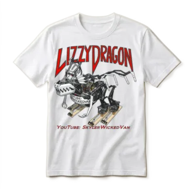 Lizzy Dragon with Youtube Channel Unisex T-Shirt - White