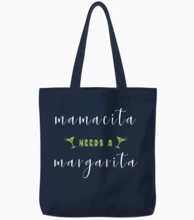 Mamacita Needs a Margarita Cute Fun Cinco De Mayo Tote Bags - Navy