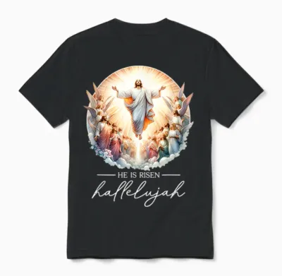 2025 Pâques Jésus-Christ Ressuscité Belle Résurrection Unisex T-Shirt - Black