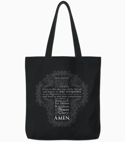 The Lord's Prayer - Christian Tote Bags - Black