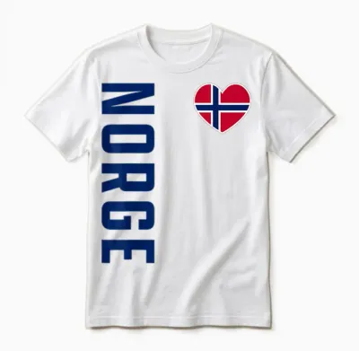 Norwegen Flagge Nordisches Kreuz Skandinavien Patriotisches Unisex T-Shirt - White