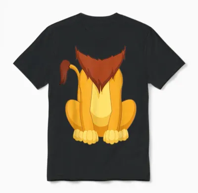 Lion Shirt Adult Men Women Children Lion Costume Unisex T-Shirt - Black