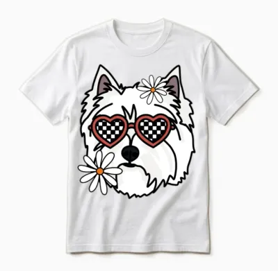 Westie Retro Dog Unisex T-Shirt - White