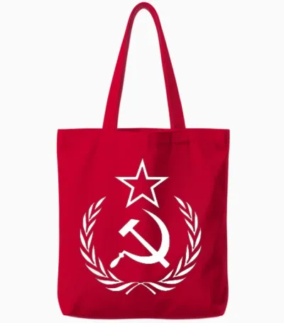 Hammer and Sickle Crown Ussr Soviet Union Tote Bags - Red