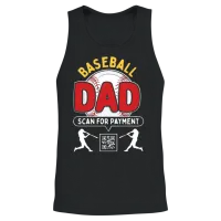 Baseball Dad Scan for Payment Funny Sports Design Unisex Tank Top - Black – 2