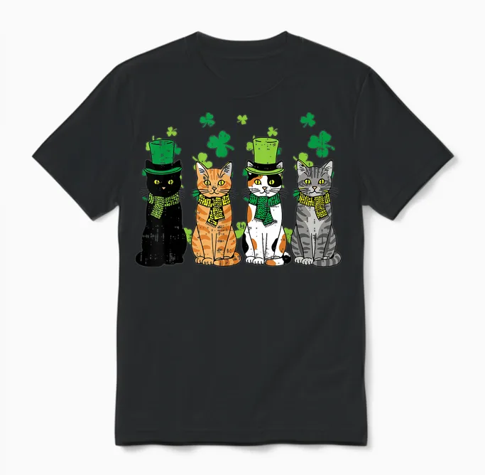St Patricks Day Cats Irish Kitten Saint Paddy Men Women