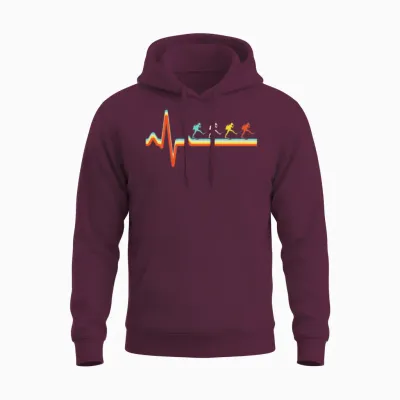 Diving Retro Heartbeat Unisex Hoodie - Maroon