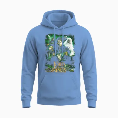 Lord of the Rings Hero Group T-Shirt Small Unisex Hoodie - Carolina Blue