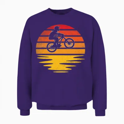 Mountainbike Retro Unisex Sweatshirt - Purple